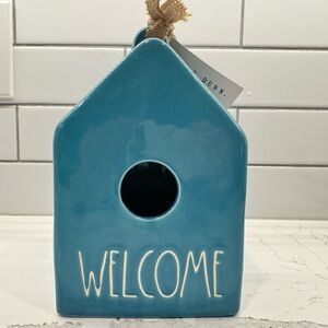 Rae Dunn Blue Welcome Birdhouse
